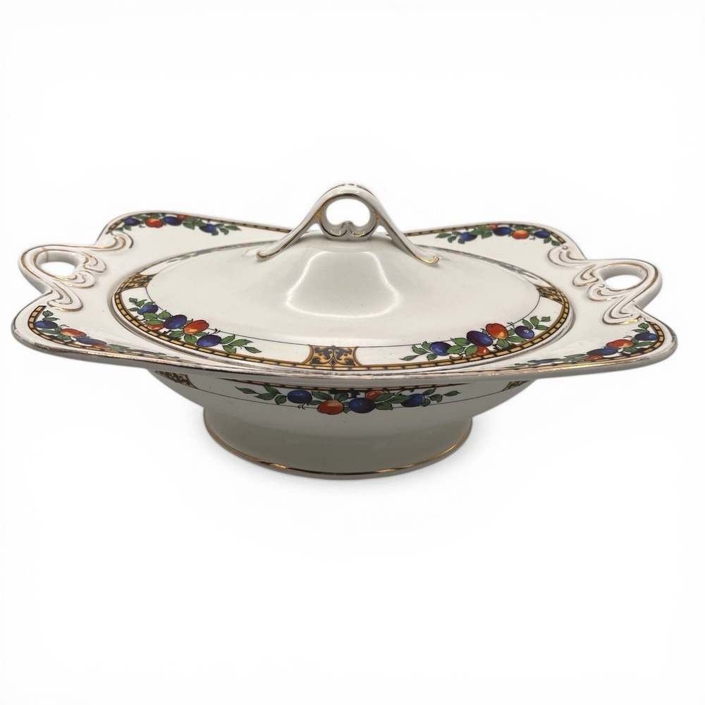 MADDOCK & Sons china CLOVER pattern OVAL COVERED Vegetable Serving BOWL with LID